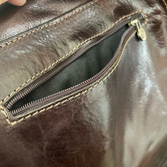 GRUPO GIORGIO 1966 Vera Pelle genuine brown leather crossbody made in Italy - Picture 8 of 16